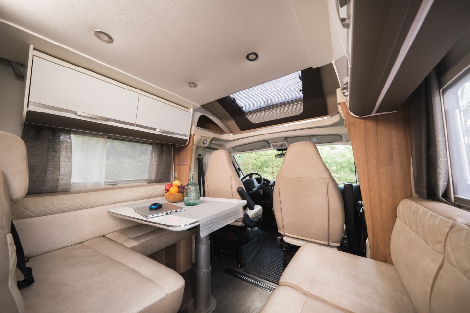 Interior of a campervan